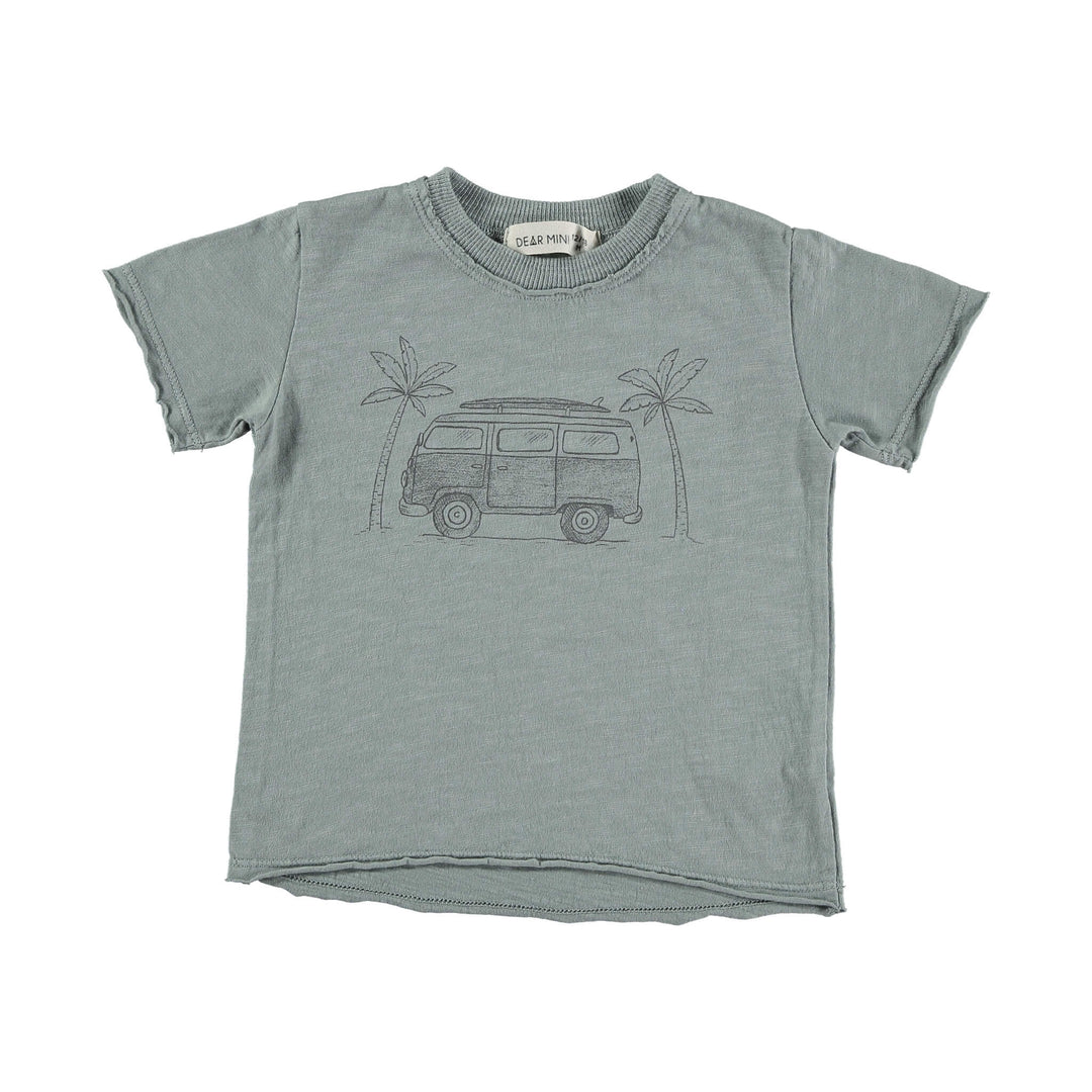 Dear Mini Van T-shirt - Kinder Shirt - Blauw/Grijs1