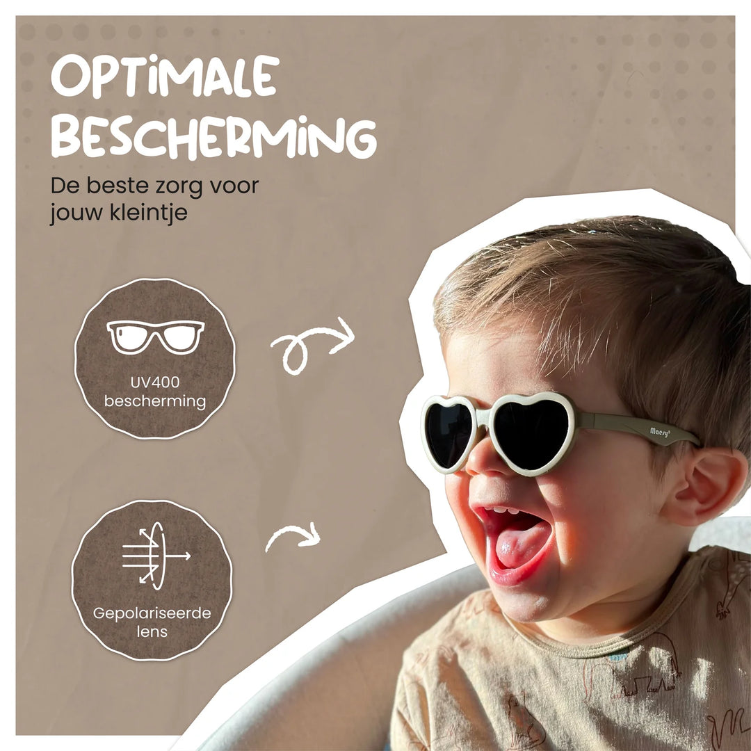 Baby Zonnebril Maes - 0 t/m 2 jaar - Flexibel - Lichtroze 3