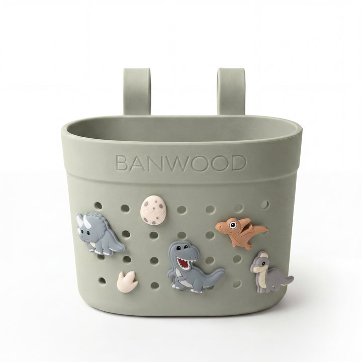 Banwood Pin &amp; Ride Basket Olive- Mandje voor Eco step 2