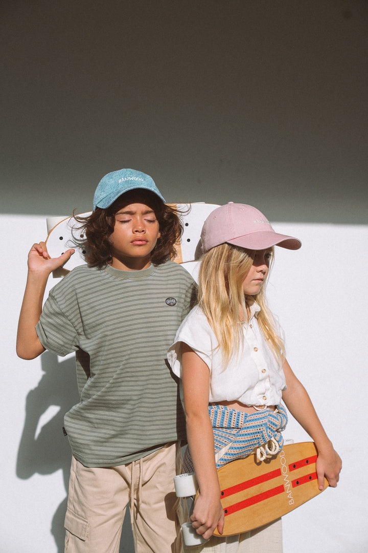 Banwood Washed Cap - Denim - Kinderpet - Denim Blauw 8
