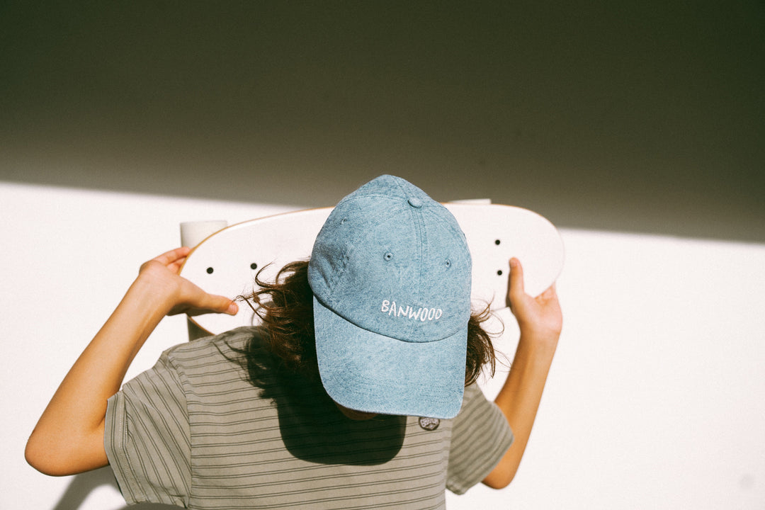 Banwood Washed Cap - Denim - Kinderpet - Denim Blauw 9
