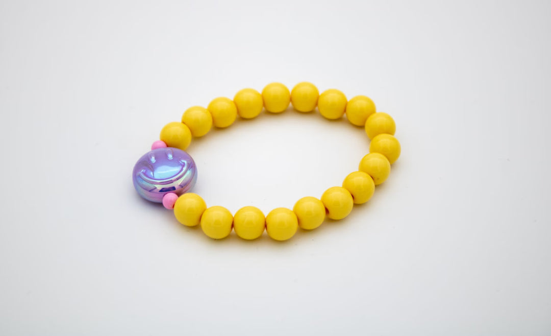 Colori Ribelle Armband Smiley Geel - Kindersierraad 1