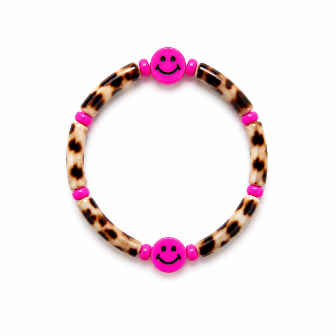 Colori Ribelle Armband Tube Panter met Smiley Kindersierraad 1