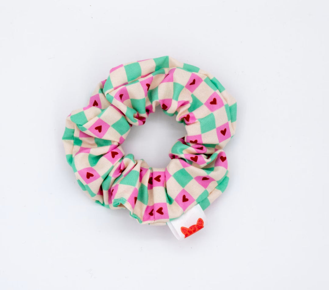 Colori Ribelle Scrunchie Green Hearts - Haar Elastiek 1