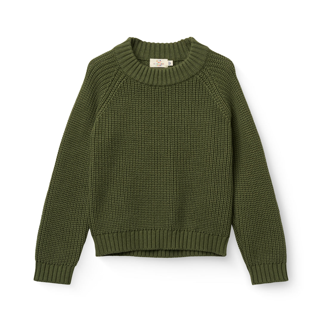 Copenhagen Colors Knitted Classic Rib Blouse Dark Green 1