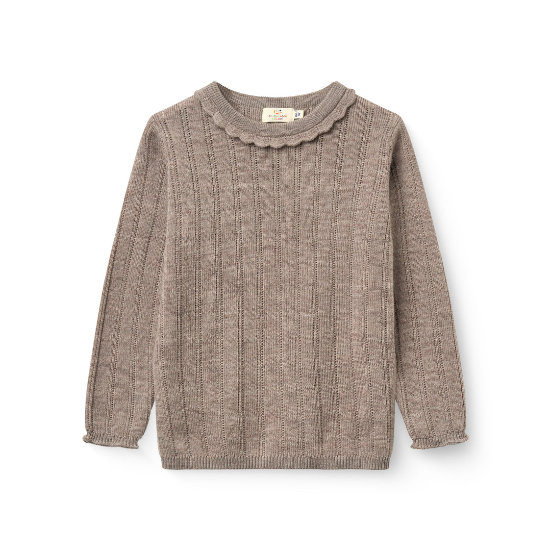 Copenhagen Colors Merino Pointelle Blouse Natural Melange 1