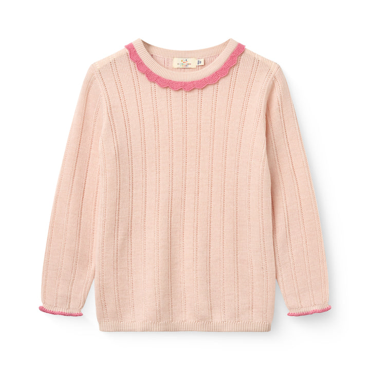 Copenhagen Colors Merino Pointelle Blouse Soft Pink 1