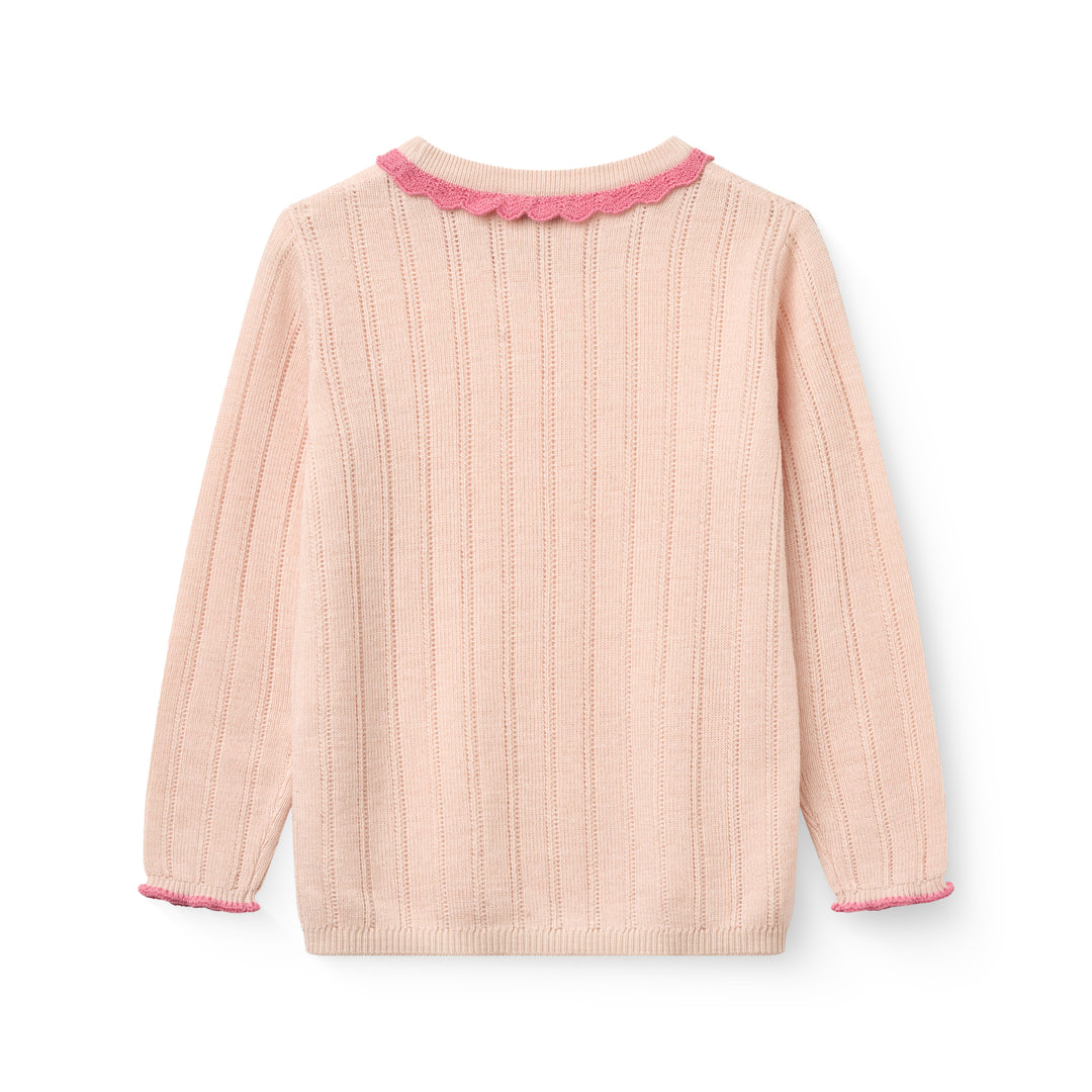 Copenhagen Colors Merino Pointelle Blouse Soft Pink 2