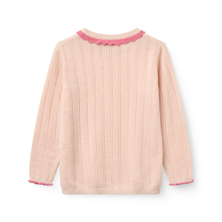 Copenhagen Colors Merino Pointelle Blouse Soft Pink 2