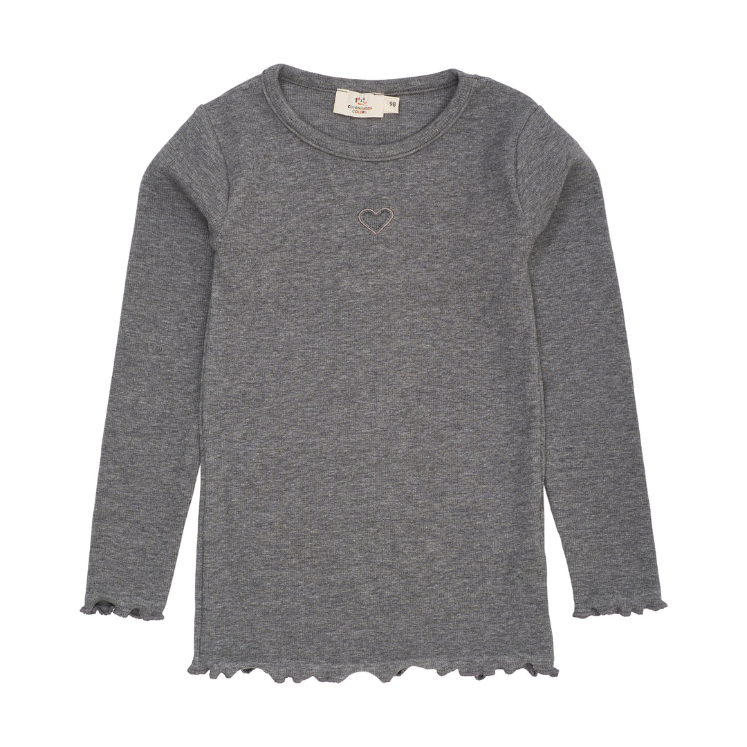 Copenhagen Colors Modal Rib Tee with Heart - Meisjesshirt 1