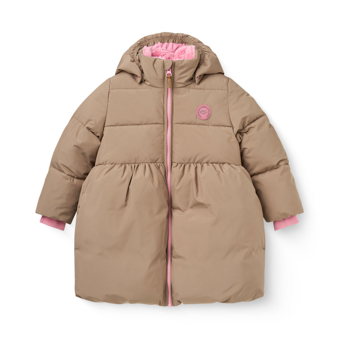 Copenhagen Colors Puffer Long Frill Jacket Walnut 1