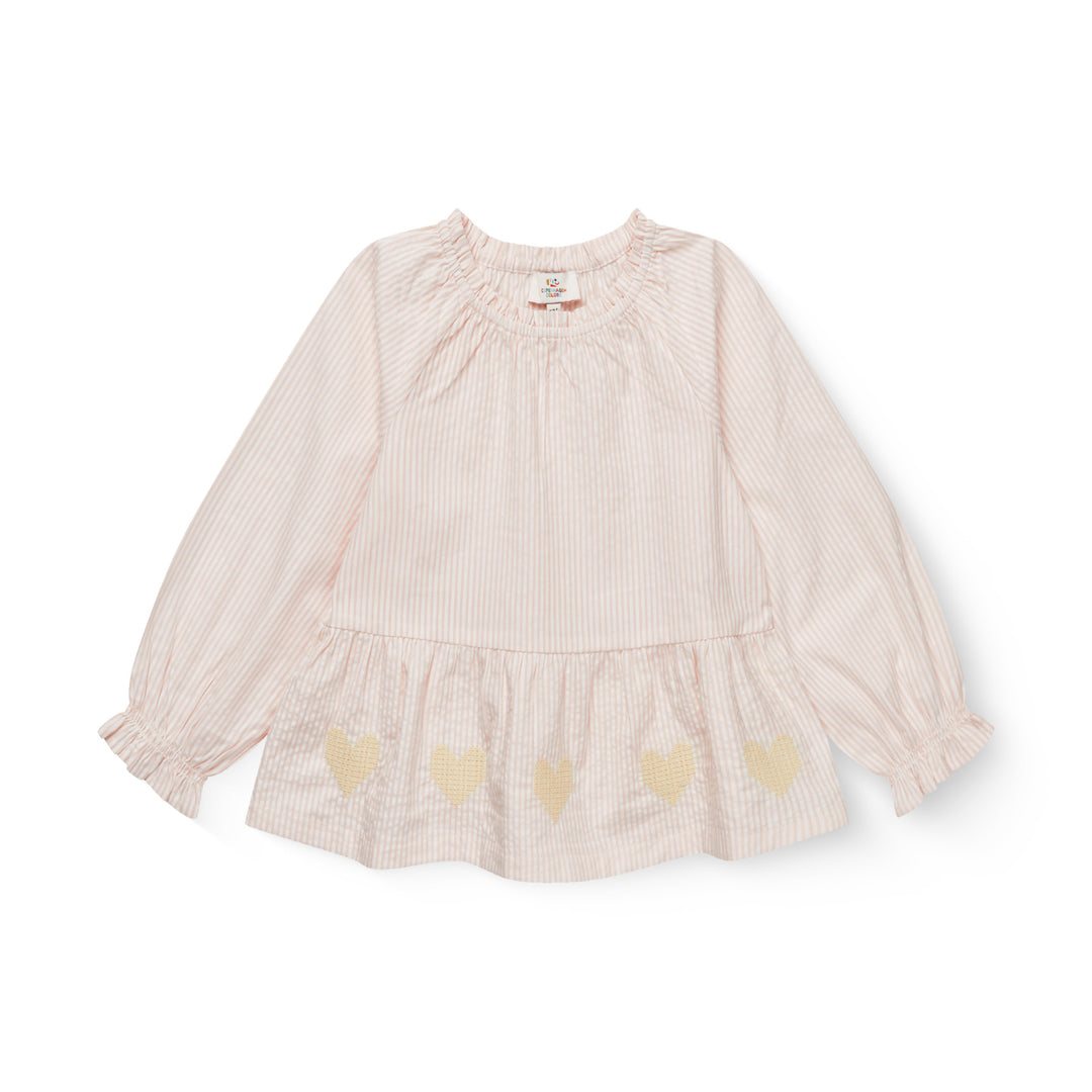 Copenhagen Colors Seersucker LS Blouse Hearts Meisjesblouse 1