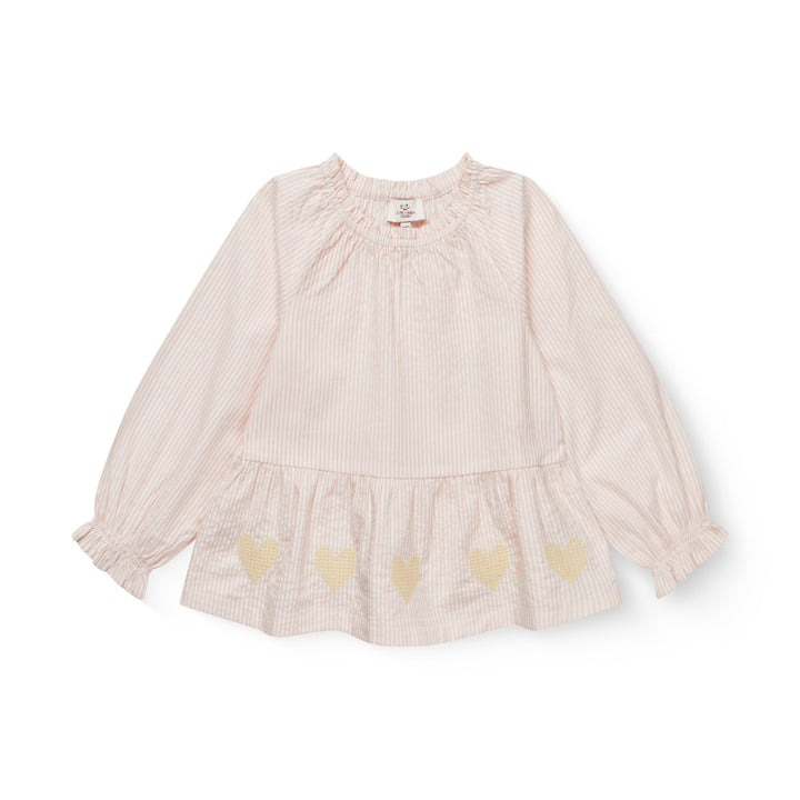 Copenhagen Colors Seersucker LS Blouse Hearts Meisjesblouse 1