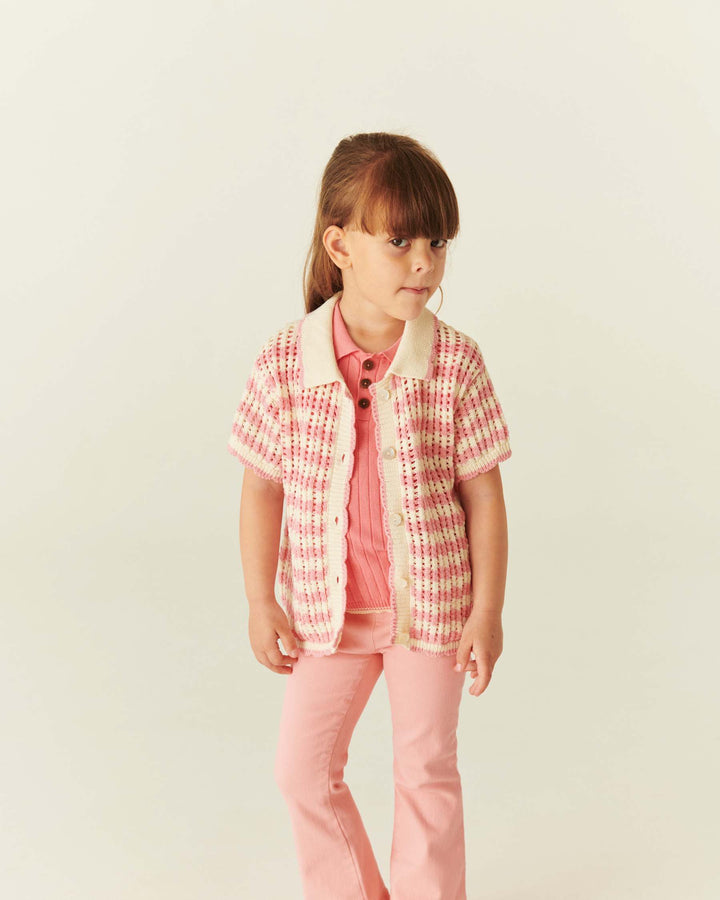 Copenhagen Colors Crochet Cardigan - Meisjesvest - Roze 2