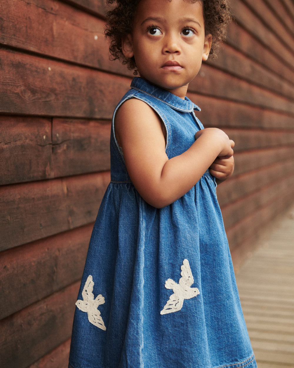 Copenhagen Colors Denim Dress Crochet Doves - Jurk - Blauw 2