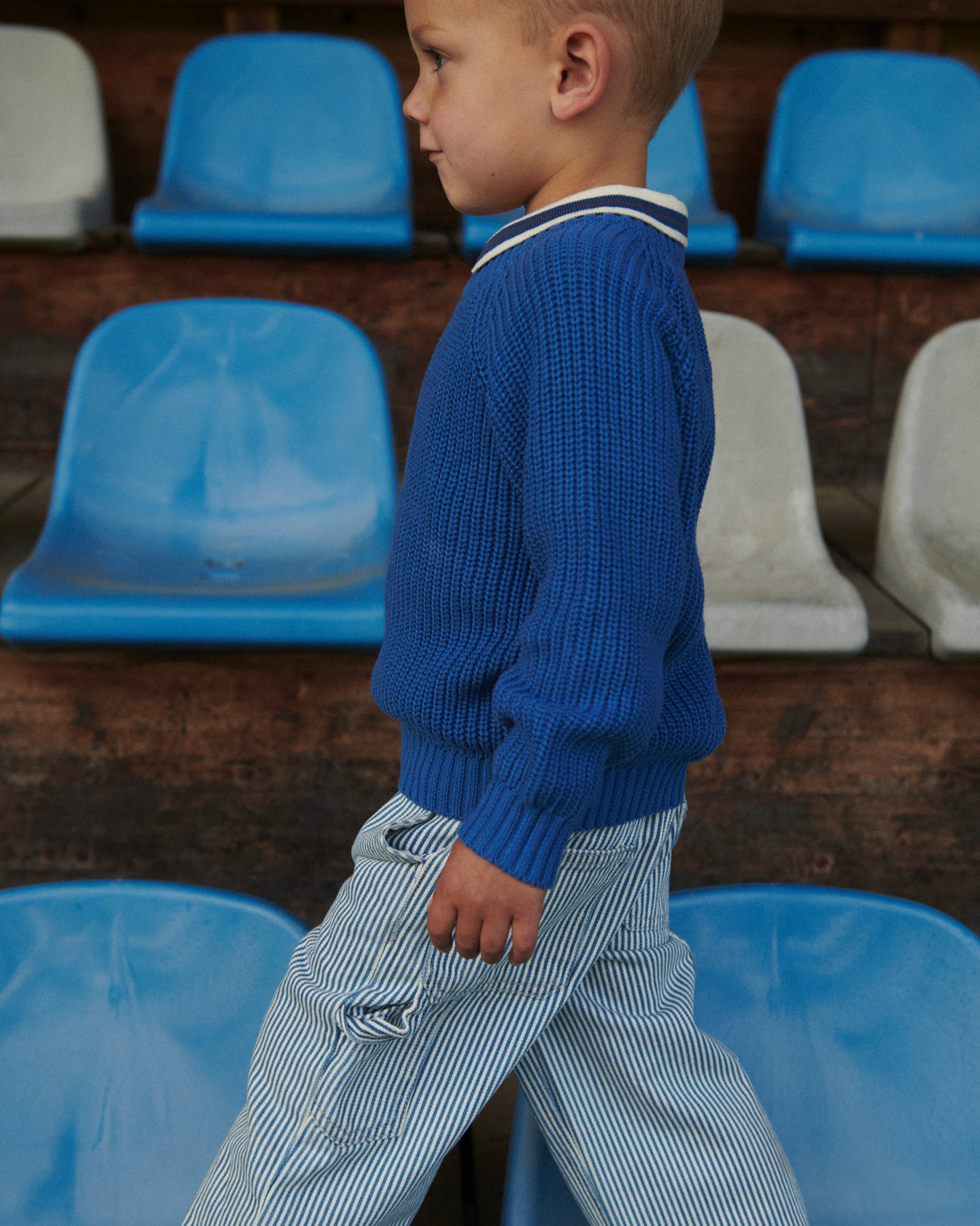 Copenhagen Colors Knitted Classic Rib Blouse Sharp Blue 5