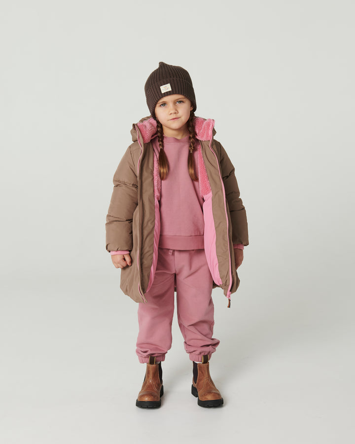 Copenhagen Colors Puffer Long Frill Jacket Walnut 4