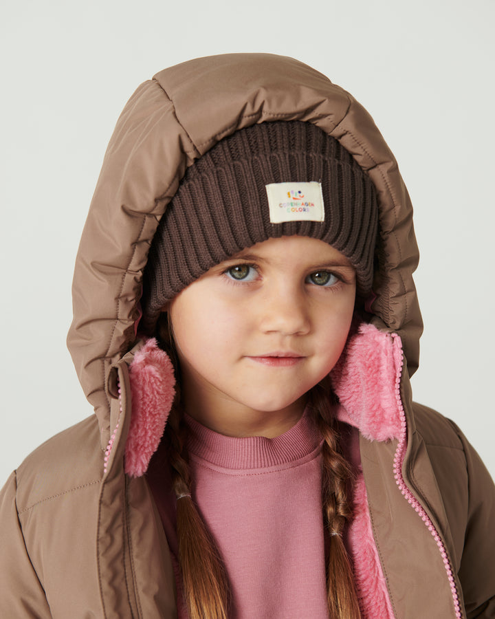 Copenhagen Colors Puffer Long Frill Jacket Walnut 5