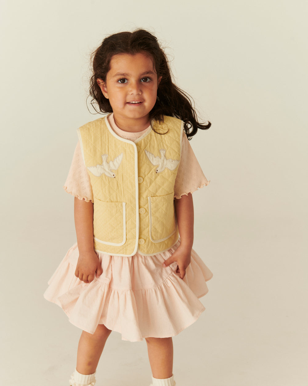 Copenhagen Colors Quilted Vest Yellow - Meisjesgilet - Geel 2