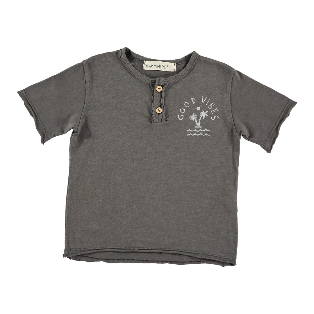 Dear Mini Good Vibes T-shirt t - Kinder Shirt - Antraciet1