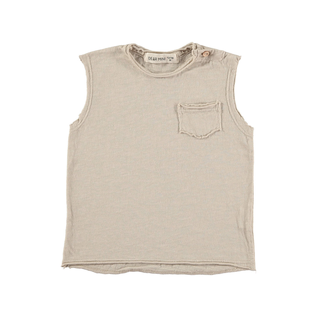 Dear Mini Sleeveles T-shirt - Kinder Tanktop - Sand1
