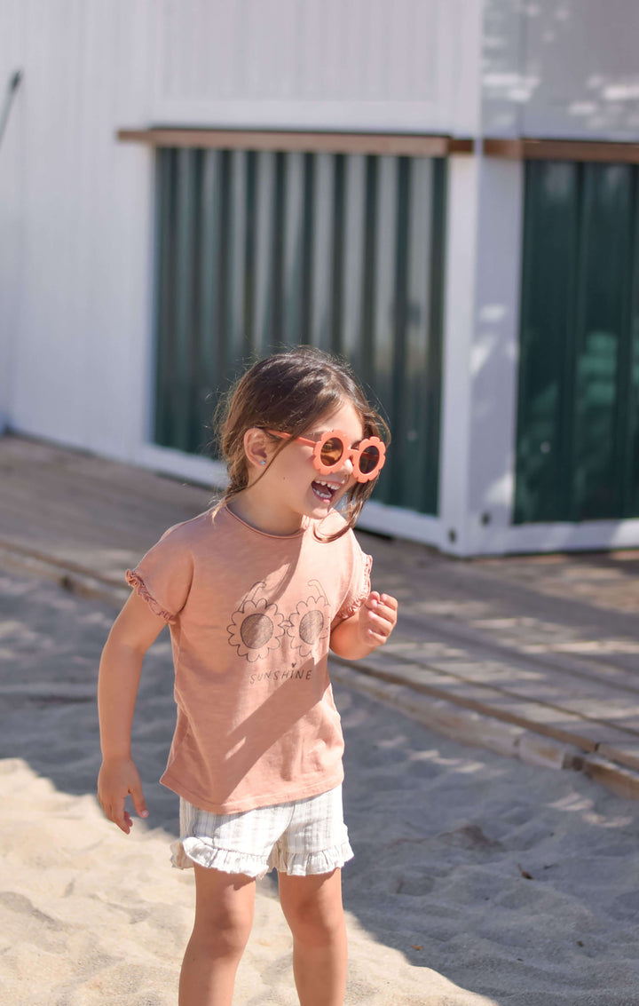 Dear Mini Sunglasses T-shirt - Kindershirt - Roze2