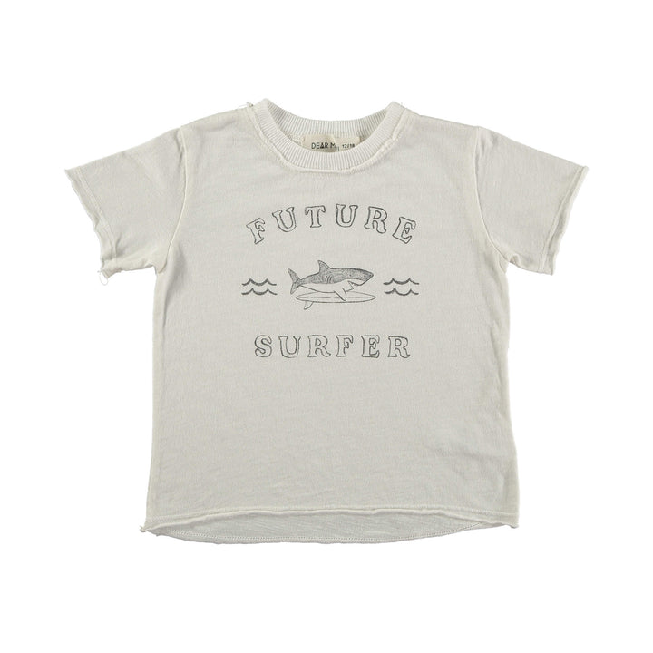 Dear Mini Surfer Shark T-shirt - Kinder Shirt - Ecru1