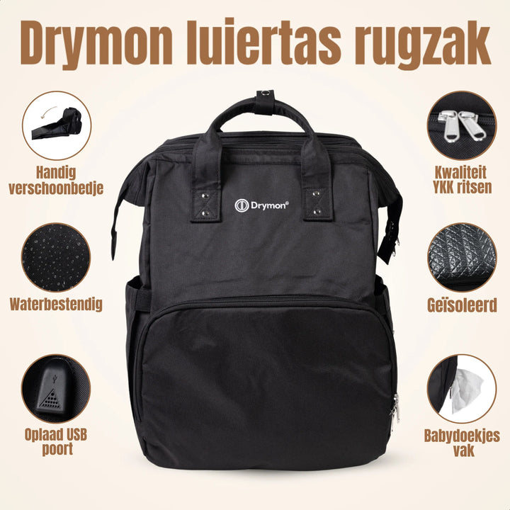 Drymon Oxford Luiertas Rugzak Black - Verschoningstas Zwart 4
