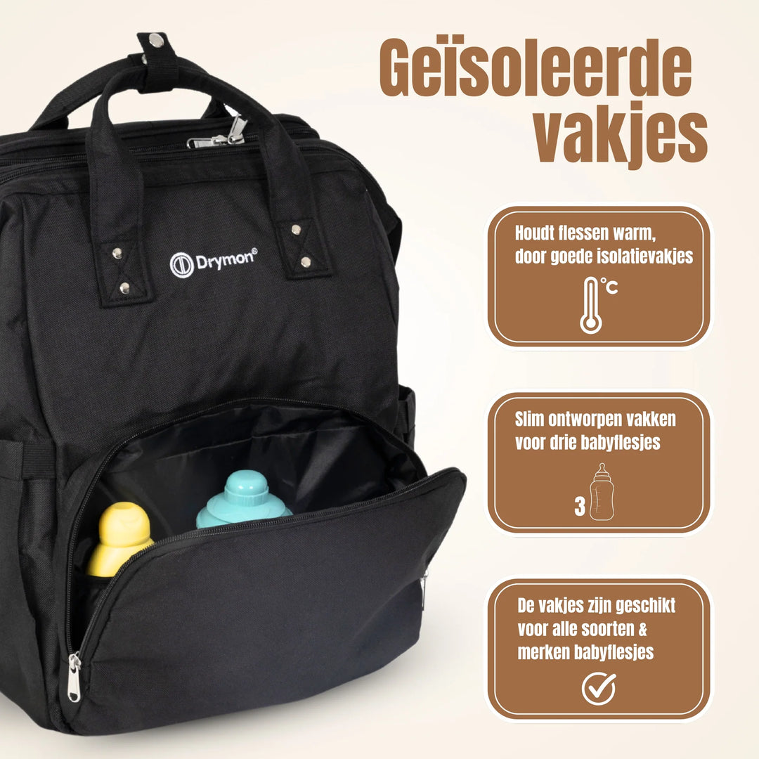 Drymon Oxford Luiertas Rugzak Black - Verschoningstas Zwart 8