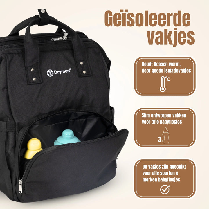 Drymon Oxford Luiertas Rugzak Black - Verschoningstas Zwart 8