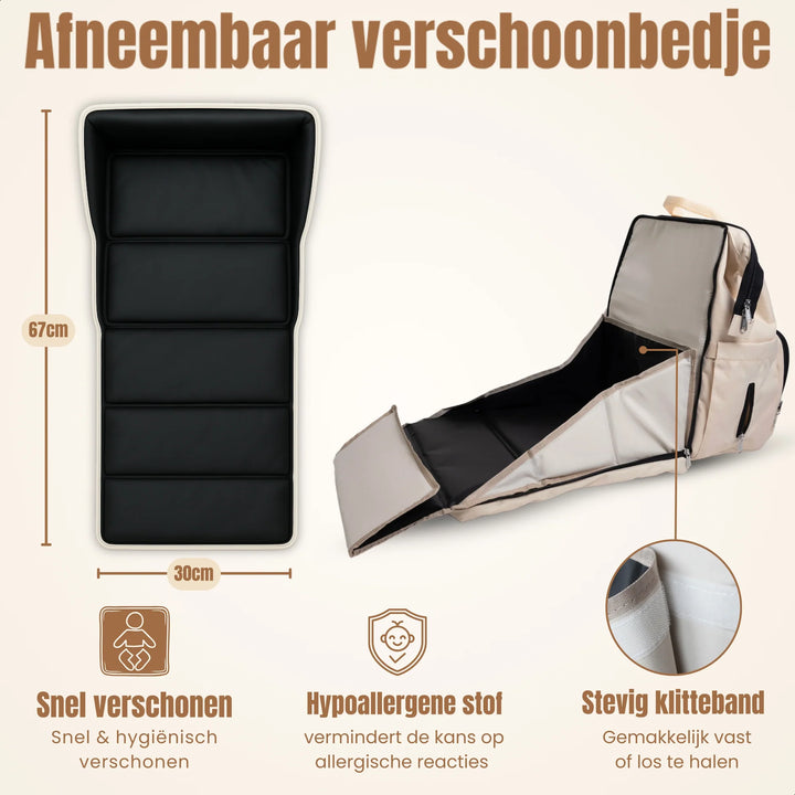 Drymon Oxford Luiertas Rugzak Sand - Verschoningstas Beige 3