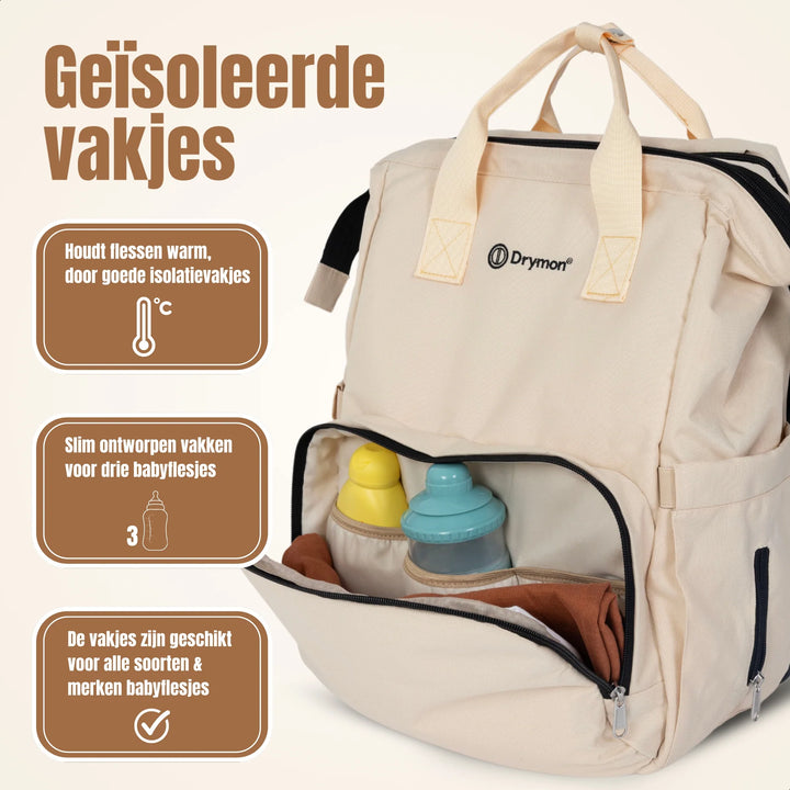 Drymon Oxford Luiertas Rugzak Sand - Verschoningstas Beige 8
