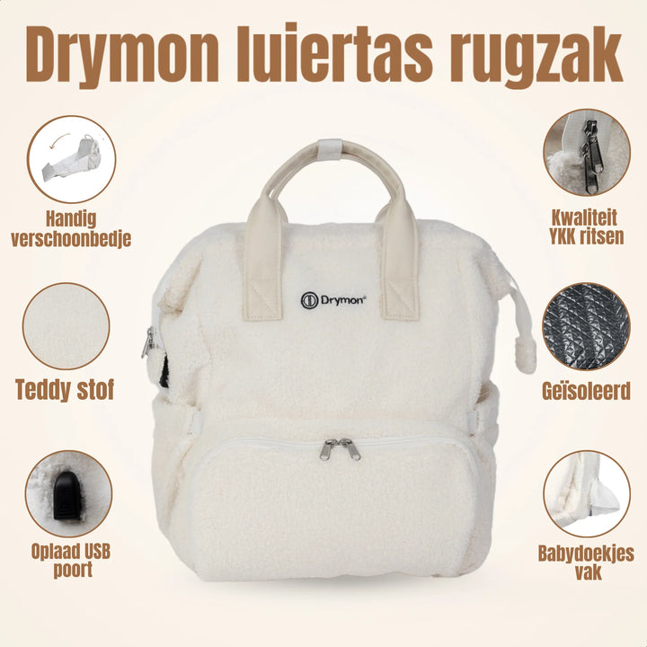 Drymon Teddy Luiertas Rugzak Snow White -Verschoningstas Wit 4