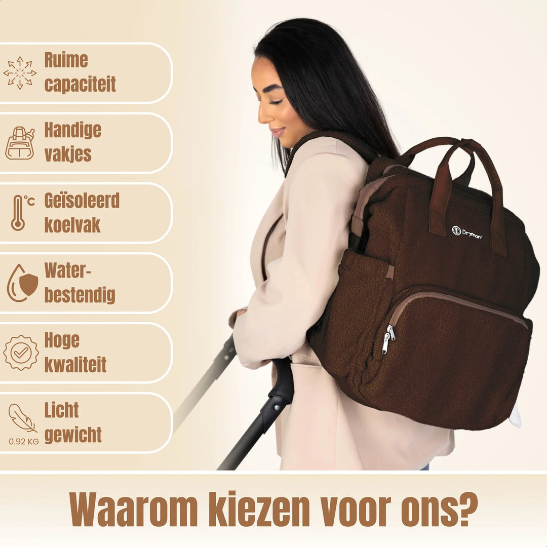 Drymon Teddy Luiertas Rugzak Walnut - Verschoningstas Bruin 12