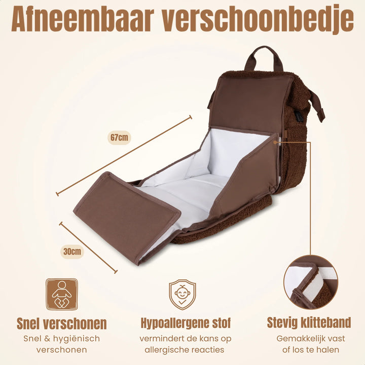 Drymon Teddy Luiertas Rugzak Walnut - Verschoningstas Bruin 3
