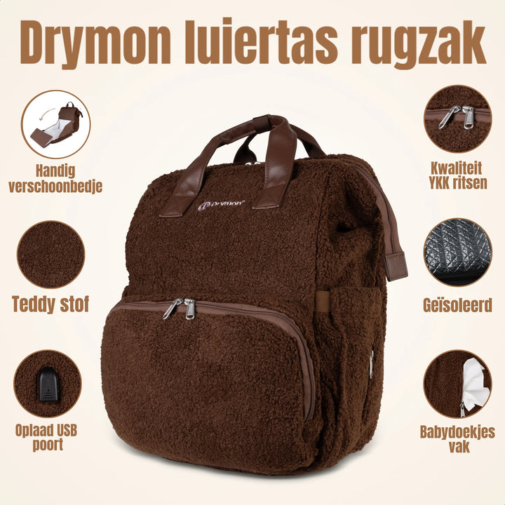 Drymon Teddy Luiertas Rugzak Walnut - Verschoningstas Bruin 4
