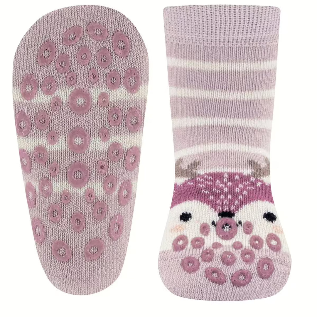 Ewers Kruip Sokken Hert Lila/Ecru - Baby Antislip Sokken 1