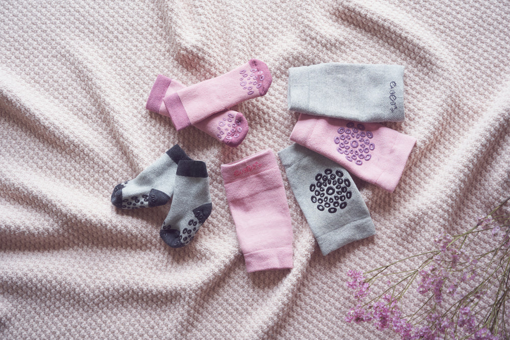 Ewers Kruip Sokken Plain Grijs - Baby Antislip Kruip Sokken 2