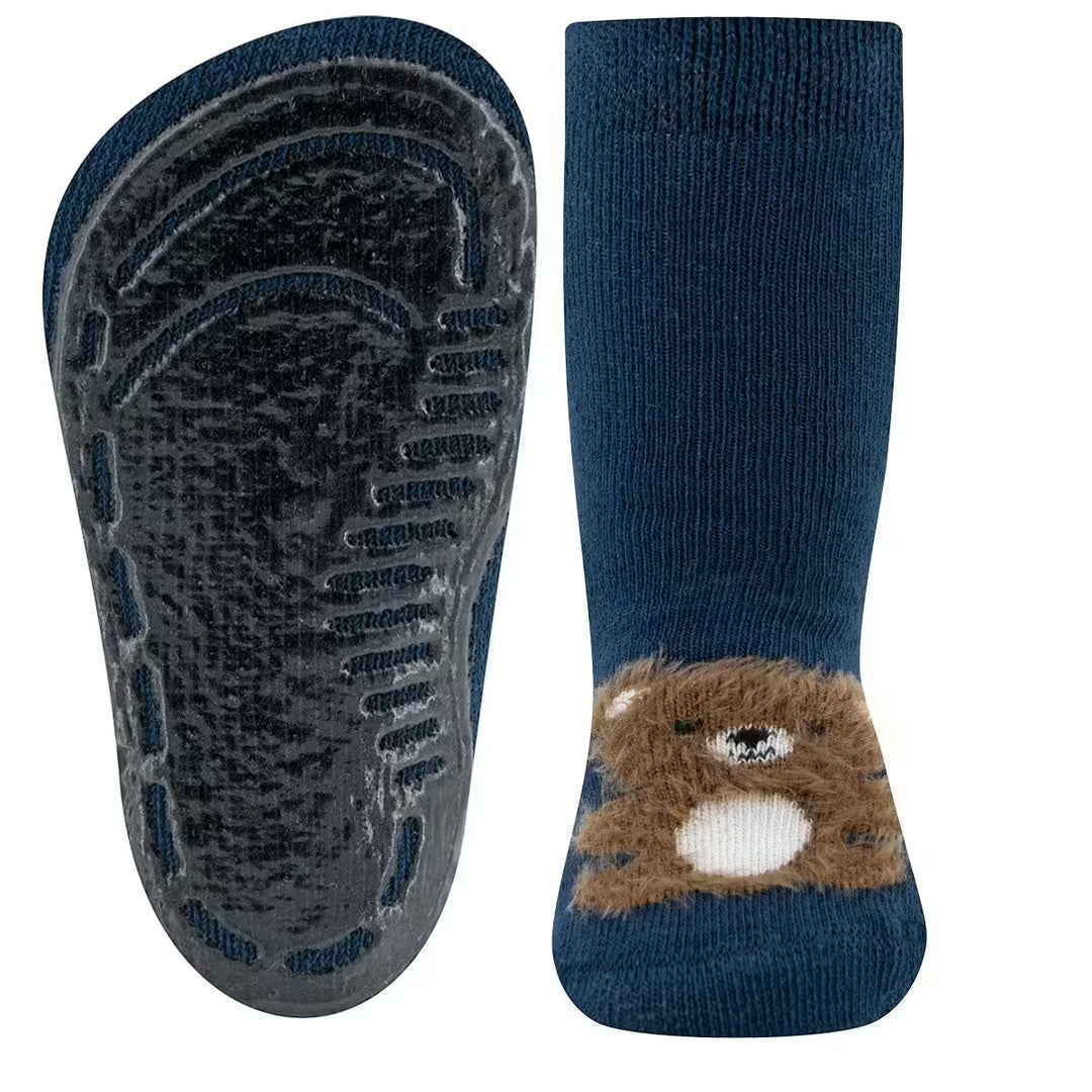 Ewers Non-Slip Sokken SoftStep Teddy Navy - Antislip Sokken 1