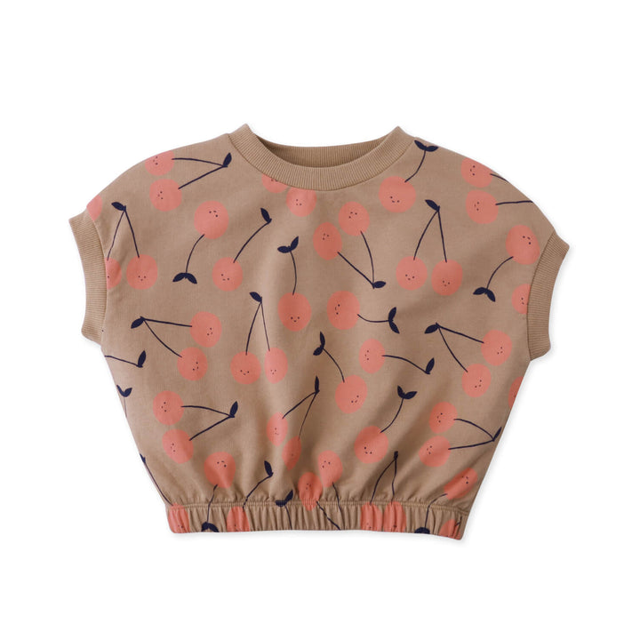Gingersnaps Harper Terry Tee Cherrywood - Meisje Top - Zand 1