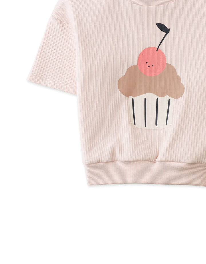Gingersnaps Madison Drop Shoulder Tee - Meisje Top - Roze 5