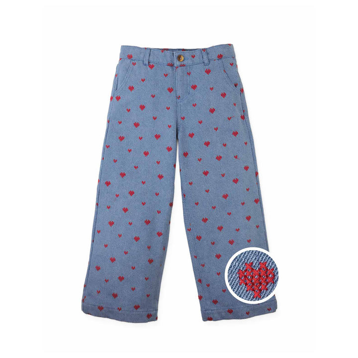 Gingersnaps Odette Wide-Leg Denim Pants Hearts - Meisjebroek 1