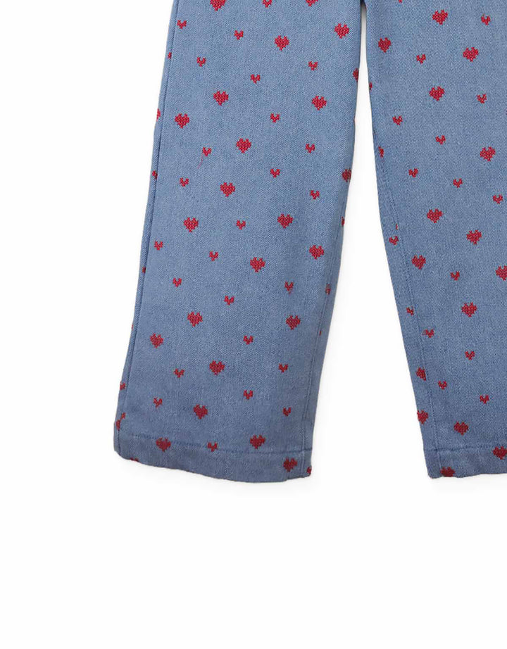 Gingersnaps Odette Wide-Leg Denim Pants Hearts - Meisjebroek 4