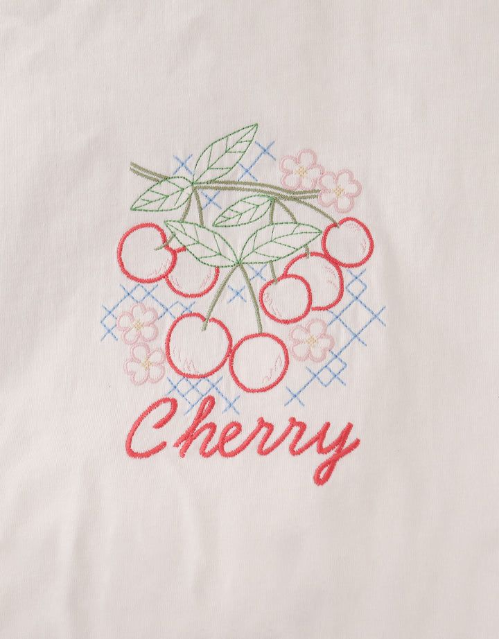 Gingersnaps Savanna Embroidered Cherry Tee - Meisje Top 4