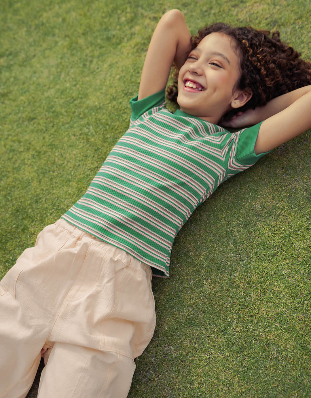 Gingersnaps Emma Striped Top - Meisje Top - Groen 5