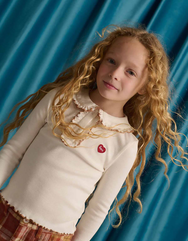 Gingersnaps Geraldine Ribbed Tee with Collar - Meisjesshirt 2