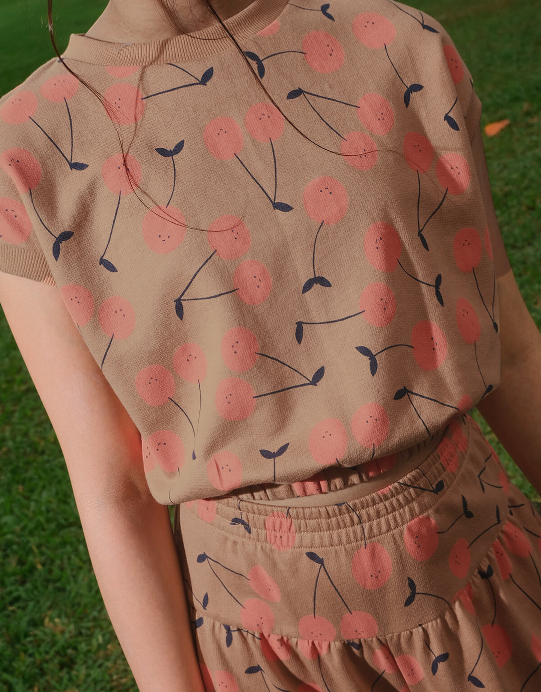 Gingersnaps Harper Terry Tee Cherrywood - Meisje Top - Zand 6