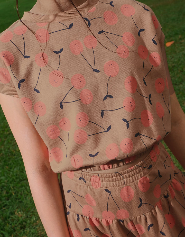 Gingersnaps Harper Terry Tee Cherrywood - Meisje Top - Zand 6