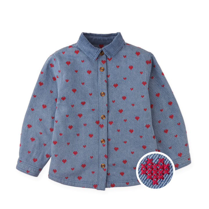 Gingersnaps Josefina Denim Shirt with Hearts 1