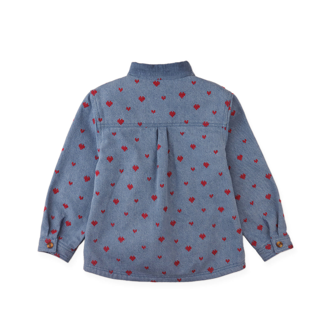 Gingersnaps Josefina Denim Shirt with Hearts 3
